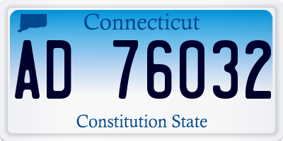 CT license plate AD76032