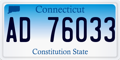 CT license plate AD76033