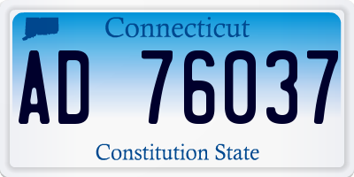 CT license plate AD76037
