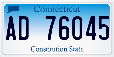 CT license plate AD76045