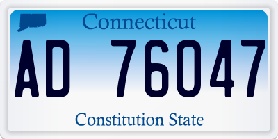 CT license plate AD76047