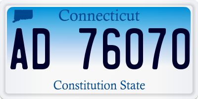 CT license plate AD76070