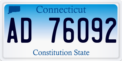 CT license plate AD76092