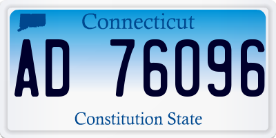 CT license plate AD76096