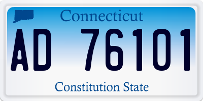 CT license plate AD76101