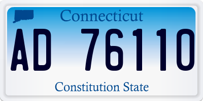 CT license plate AD76110