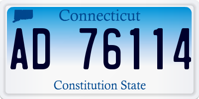 CT license plate AD76114
