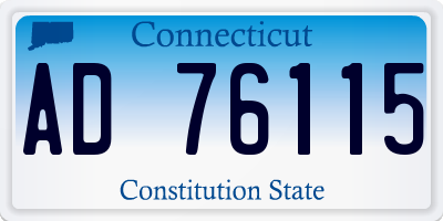 CT license plate AD76115