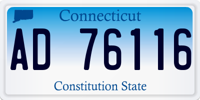 CT license plate AD76116