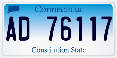 CT license plate AD76117