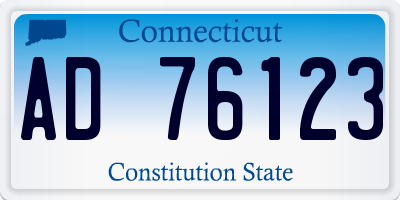 CT license plate AD76123