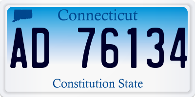 CT license plate AD76134