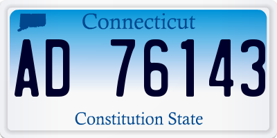 CT license plate AD76143