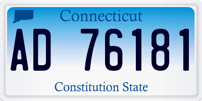 CT license plate AD76181
