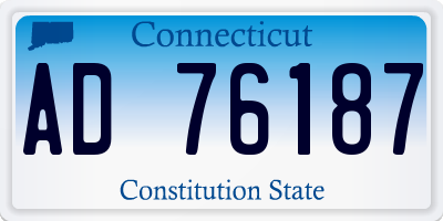 CT license plate AD76187