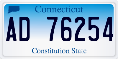 CT license plate AD76254