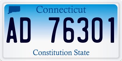 CT license plate AD76301