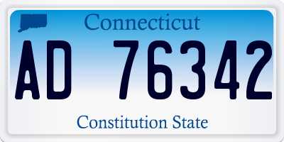 CT license plate AD76342