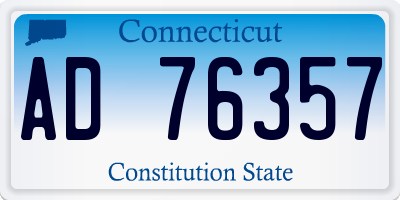 CT license plate AD76357