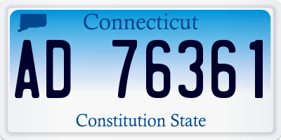 CT license plate AD76361