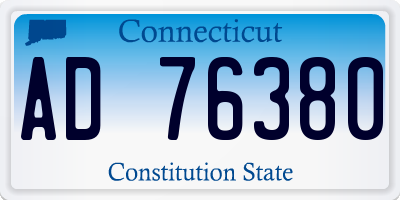 CT license plate AD76380