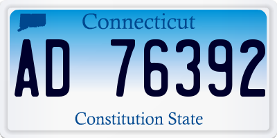CT license plate AD76392