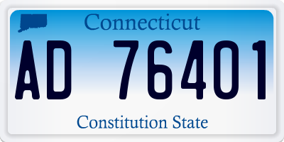CT license plate AD76401