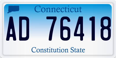 CT license plate AD76418