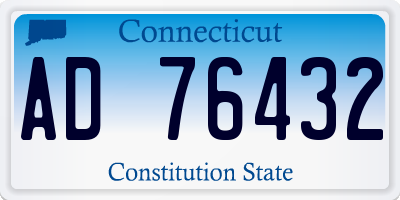 CT license plate AD76432