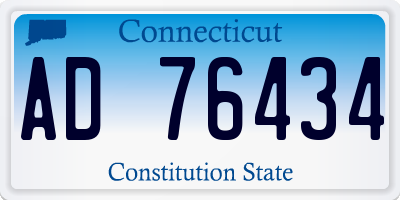 CT license plate AD76434