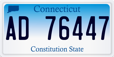 CT license plate AD76447