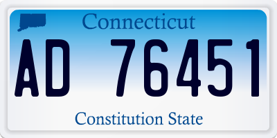 CT license plate AD76451