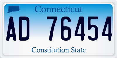 CT license plate AD76454