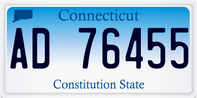 CT license plate AD76455