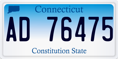 CT license plate AD76475