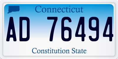 CT license plate AD76494