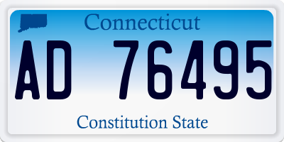 CT license plate AD76495