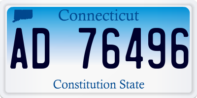 CT license plate AD76496
