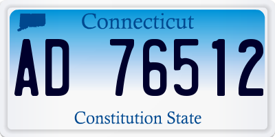CT license plate AD76512