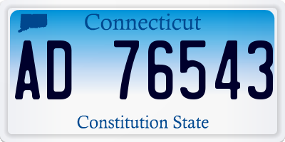 CT license plate AD76543