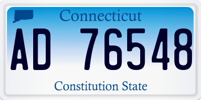 CT license plate AD76548