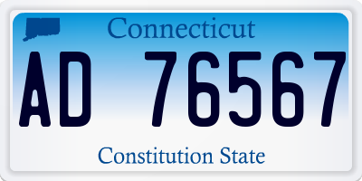 CT license plate AD76567