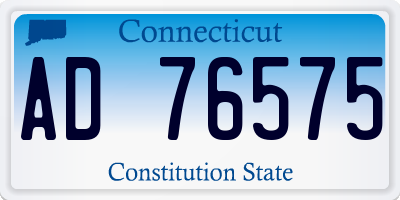 CT license plate AD76575