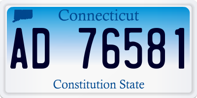 CT license plate AD76581