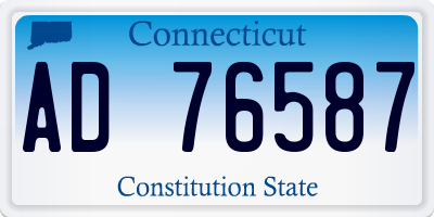 CT license plate AD76587