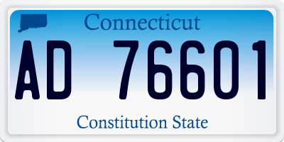 CT license plate AD76601