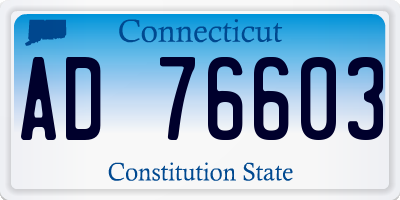 CT license plate AD76603