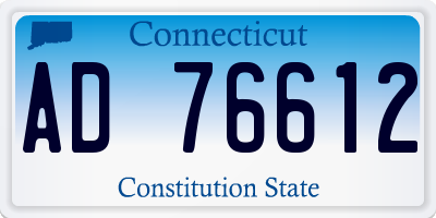 CT license plate AD76612