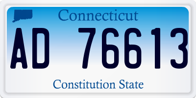 CT license plate AD76613
