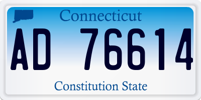 CT license plate AD76614